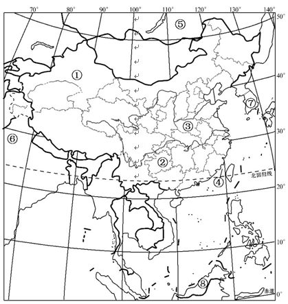 中国陆上邻国空白图图片