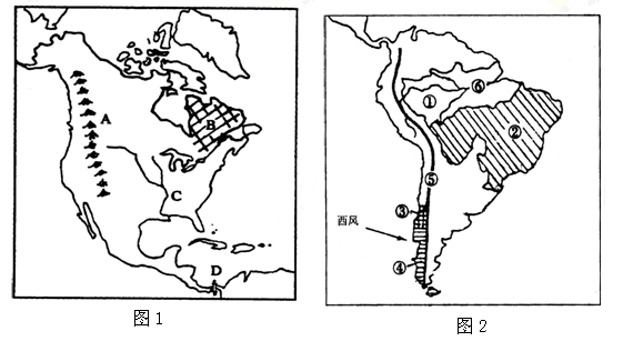 读南,北美洲轮廓略图,回答:(1)左图中字母a是 山脉,此山脉属于 山系的